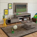 Ver imagem 1 de Sala de Estar Completa com Rack, Painel, Mesa de Centro e Mesa Lateral