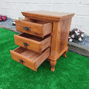 Ver imagem 4 de Mesa de Cabeceira 3 Gavetas com Pé Luiz Xv Madeira de Demolição Sudeste Rústico