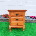 Ver imagem 3 de Mesa de Cabeceira 3 Gavetas com Pé Luiz Xv Madeira de Demolição Sudeste Rústico