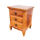 Ver imagem 3 de Mesa de Cabeceira 3 Gavetas com Pé Luiz Xv Madeira de Demolição Sudeste Rústico