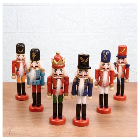Enfeite para Árvore Natal Soldado Quebra Nozes 12cm 6 Peças