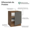 Ver imagem 3 de Balcão de Cozinha 60 cm 1 Porta (sem Tampo) Rustic/Cinza Vik Madesa