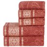 Jogo de Banho Toalhas Malau Decorado 100% Algodão 5 Peças - Terracota - 1