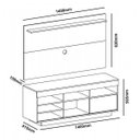 Ver imagem 5 de Sala de Estar Completa com Rack, Painel, Mesa de Centro e Mesa Lateral