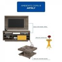 Ver imagem 2 de Sala de Estar Completa com Rack, Painel, Mesa de Centro e Mesa Lateral