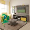 Sala de Estar Completa com Rack, Painel, Mesa de Centro e Mesa Lateral - 1