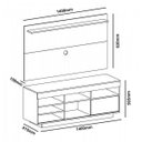 Ver imagem 5 de Sala de Estar Completa com Rack, Painel, Mesa de Centro e Mesa Lateral