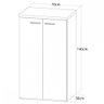 Armário para Escritório Toq 2 Portas 3 Prateleiras Olmo/Branco - Artany - 4
