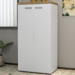 Armário para Escritório Toq 2 Portas 3 Prateleiras Olmo/Branco - Artany - 1