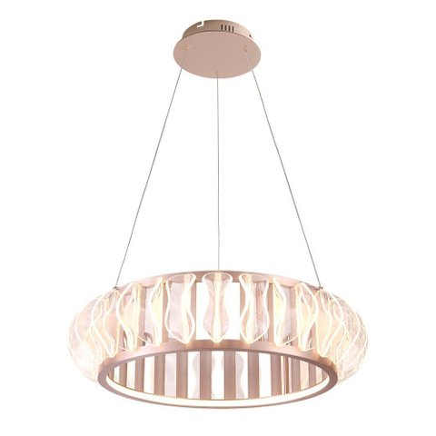 Lustre Pendente Nordecor Wavy 2944 Ouro Champagne Led Bivolt