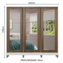 Ver imagem 3 de Guarda-Roupa Casal 100% MDF Madesa Eros 3 Portas de Correr de Espelho com Pés Branco/Rustic Cor:Bran