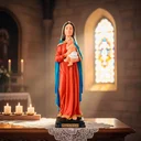Ver imagem 2 de Imagem de Nossa Senhora da Saúde de Borracha Inquebrável - 30 cm