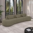 Ver imagem 1 de Sofá Sala de Estar Modulado França 326cm Encosto Articulável com Almofadas Veludo Castor G45 - Gran 