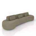 Ver imagem 2 de Sofá Sala de Estar Modulado França 326cm Encosto Articulável com Almofadas Veludo Castor G45 - Gran 