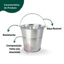 Ver imagem 4 de Balde Alumínio Prata c/ Alça p/ Decoração/Lembrancinhas/Flor