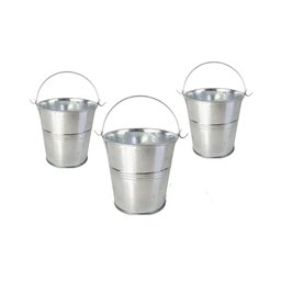 Balde Alumínio Prata C/ Alça P/ Decoração/lembrancinhas/flor - 1