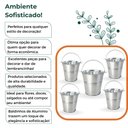 Ver imagem 7 de Balde Alumínio Prata c/ Alça p/ Decoração/Lembrancinhas/Flor