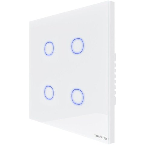 Interruptor Touch Smart 4x4 Tramontina Branco 4 Canais Tramontina