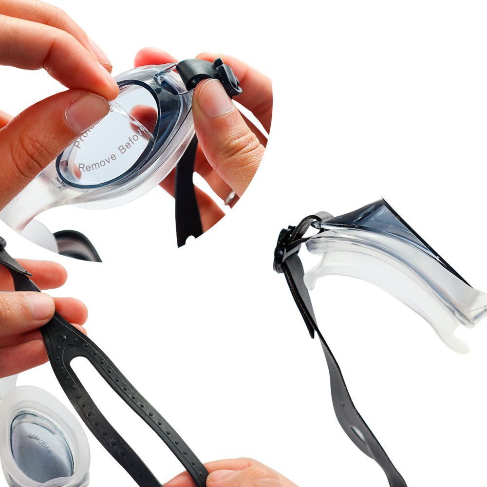 Óculos de Natação com Estojo Plástico e Tampão de Ouvidos - Preto - 5