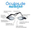Ver imagem 4 de Óculos de Natação com Estojo Plástico e Tampão de Ouvidos - Preto