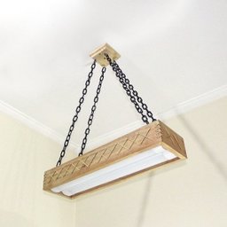 Luminária Lustre Pendente Rústico Madeira Led Lustre 40w - 4