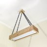 Luminária Lustre Pendente Rústico Madeira Led Lustre 40w - 4