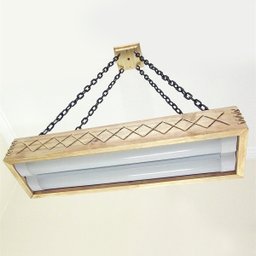 Luminária Lustre Pendente Rústico Madeira Led Lustre 40w - 3