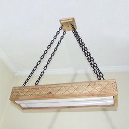 Luminária Lustre Pendente Rústico Madeira Led Lustre 40w - 2