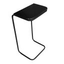 Ver imagem 1 de Mesa Lateral Tampo Preto Multi-Uso para Sofá Base Metálica D'Rossi - Preto