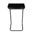 Ver imagem 2 de Mesa Lateral Tampo Preto Multi-Uso para Sofá Base Metálica D'Rossi - Preto