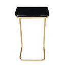 Ver imagem 2 de Mesa Lateral Tampo Preto Multi-Uso para Sofá Base Metálica D'Rossi - Dourado