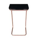 Ver imagem 2 de Mesa Lateral Tampo Preto Multi-Uso para Sofá Base Metálica D'Rossi - Bronze