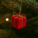 Ver imagem 2 de Kit 24 Mini Presentes Decorados Natal Enfeite Árvore 3x3cm Vermelho e Dourado - Yangzi