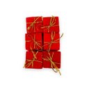 Ver imagem 3 de Kit 24 Mini Presentes Decorados Natal Enfeite Árvore 3x3cm Vermelho e Dourado - Yangzi
