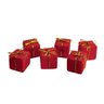 Kit 24 Mini Presentes Decorados Natal Enfeite Árvore 3x3cm Vermelho e Dourado - Yangzi - 4