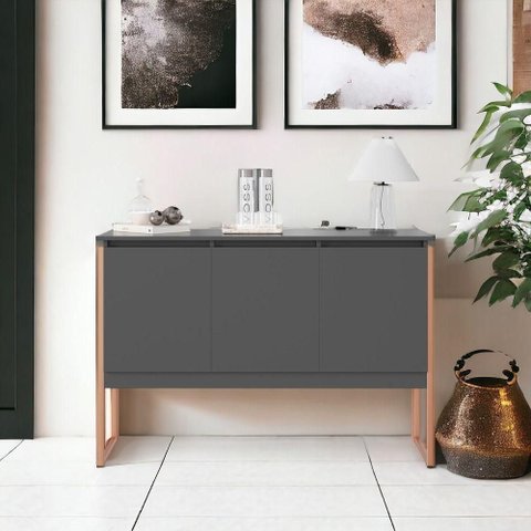 Buffet Toscana 3 Portas Industrial MDP 120cm Preto Casah