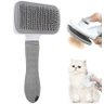 Cão de estimação escova de cabelo gato pente grooming e cuidado gato escova de aço inoxidável - Gray - 1