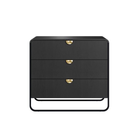 Cômoda Luna Orgânico 90x82cm 3 Gavetas Nero/preto 28068