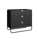 Ver imagem 3 de Cômoda Luna Orgânico 90x82cm 3 Gavetas Nero/preto 28068