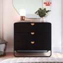 Ver imagem 2 de Cômoda Luna Orgânico 90x82cm 3 Gavetas Nero/preto 28068