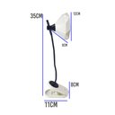 Ver imagem 3 de Luminária de Mesa com Garra Flexivel Diamante Touch Presilha LED 3 Cores Abajur Articulavel