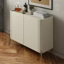 Ver imagem 1 de Buffet Mdf com Gaveta e Porta Lisa L98,5 X A81,5cm Luna/dourado F830l