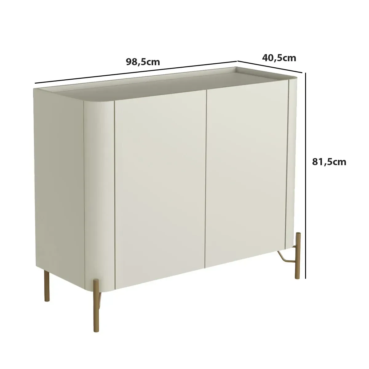 Ver imagem 4 de Buffet Mdf com Gaveta e Porta Lisa L98,5 X A81,5cm Luna/dourado F830l