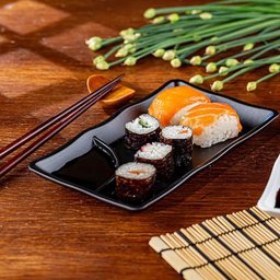 10 Pratos para Sushi 19x12cm com Porta Shoyu Melamina Comida Japonesa - 5