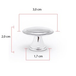 Puxador Redondo Flor em Metal para Móveis Kit 10 Unidade Puxador de Guarda Roupa - Cromado - 2