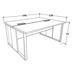 Mesa de Trabalho para Escritório 2 Lugares Cinza 1,50m F5 Cor:cinza - 3