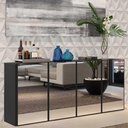 Ver imagem 3 de Aparador Buffet com Espelho Multimóveis Vegas 4 Portas FG3558 Preto