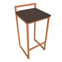 Ver imagem 1 de Banqueta Pietra Suede Marrom Base Cobre D'Rossi