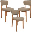 Ver imagem 2 de Kit 03 Cadeiras para Sala de Jantar Cozinha Living Estofada Dara L02 Bouclê Bege - Lyam Decor
