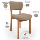 Ver imagem 4 de Kit 03 Cadeiras para Sala de Jantar Cozinha Living Estofada Dara L02 Bouclê Bege - Lyam Decor